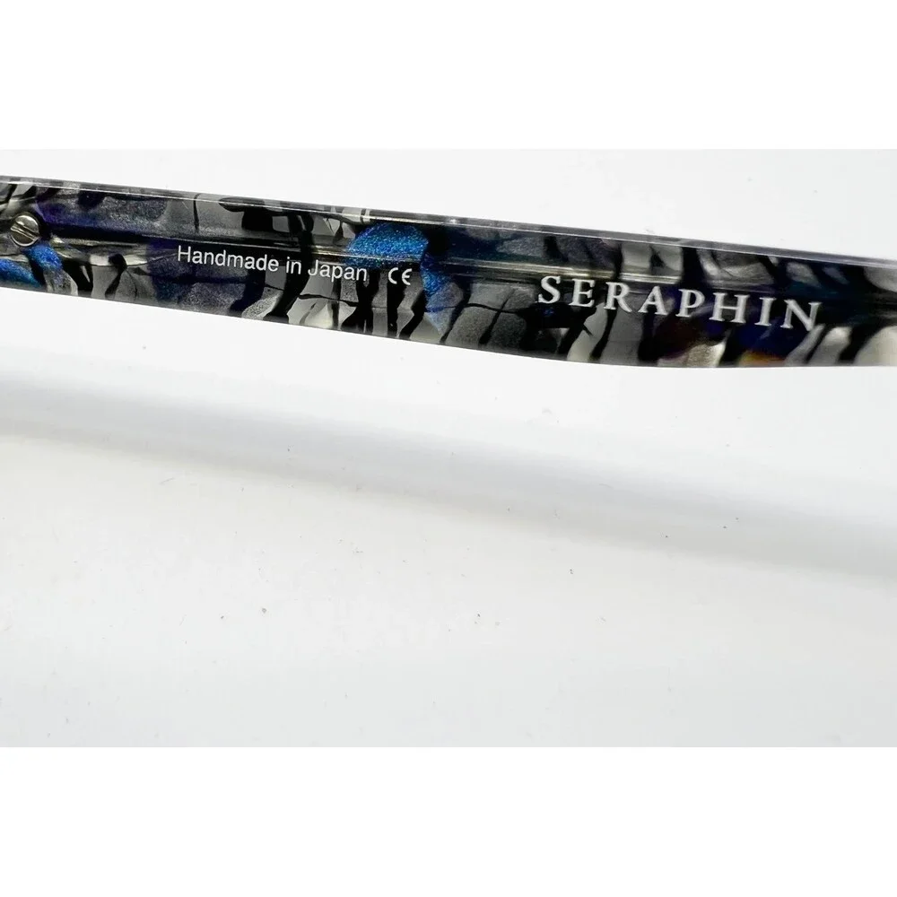 Seraphin Eyeglasses Womens Blue Purple Rectangular Handmade Japan 54-16-145